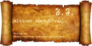 Wittner Harkány névjegykártya